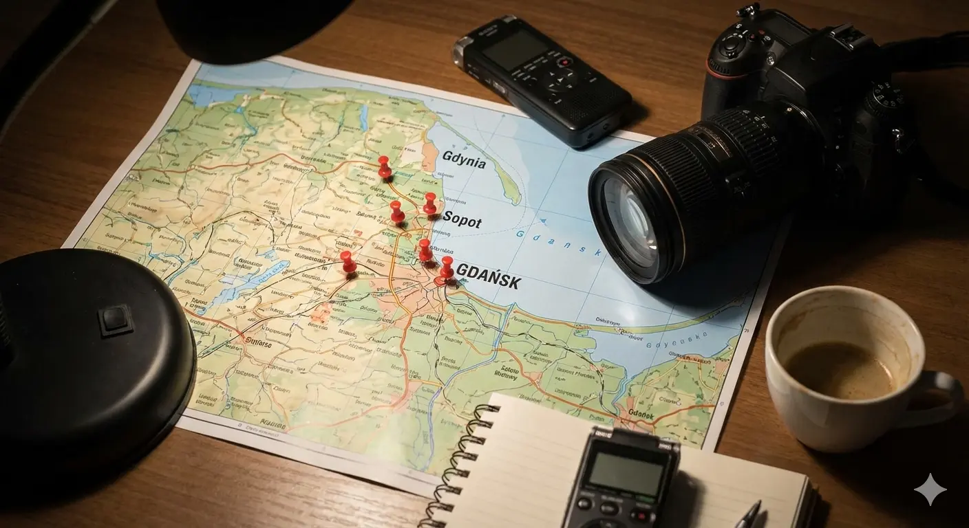 Detektyw obserwujący podejrzaną osobę