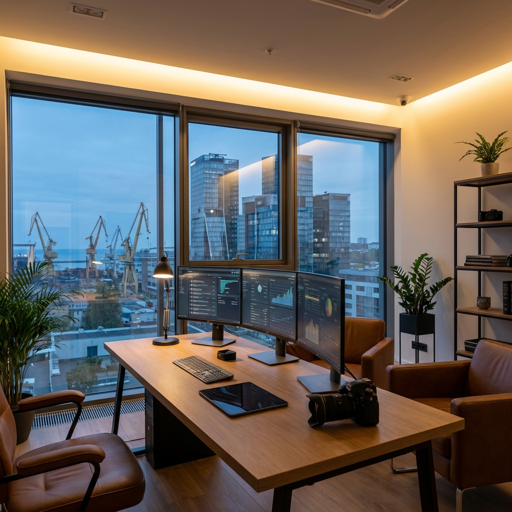 Detektyw analizujący dokumenty firmowe